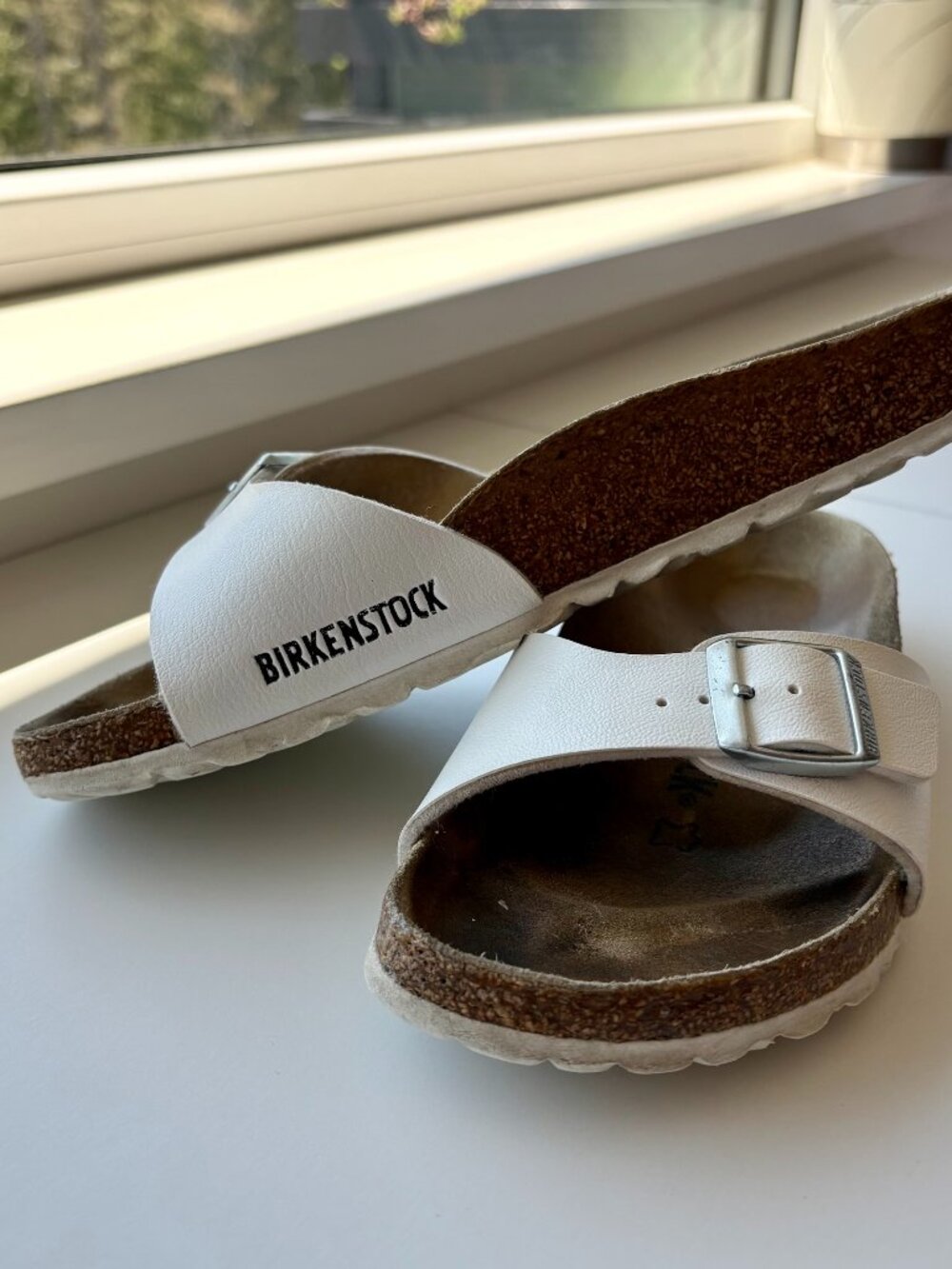 White Birkenstock Madrid Sandals